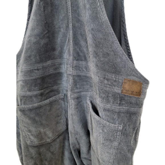 🆕️American Eagle Outfitters Soft Grey  Corduroy Overalls XXL - Picture 9 of 11